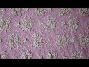 Dentelle Chantilly Ivoire Perlée Main - Evangeline