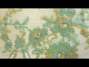 Dentelle Perlée et Cordonnée Verte - Cadence