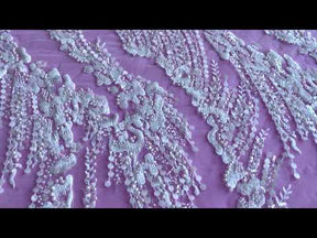 Dentelle brodée pailletée ivoire - Arsenie