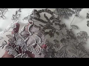 Dentelle Broderie Gris Étain - Garbo