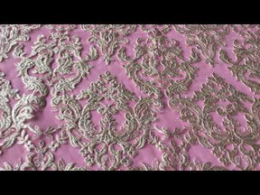 Dentelle Broderie Paillettes Champagne - Albany