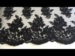 Dentelle perlée noire - Quinn