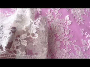 Dentelle Chantilly ivoire biologique - Rizawana