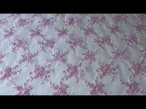 Dentelle Rose Cordonnée - Géraldine