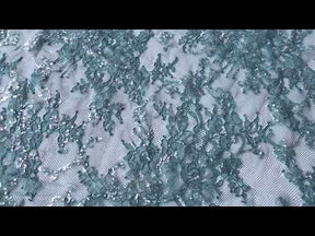 Dentelle Raschel bleu sarcelle - Honneur
