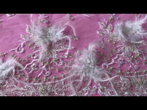 Dentelle de fleurs blanches avec perles - Nikita