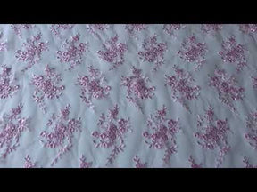 Dentelle brodée rose - Kirsty