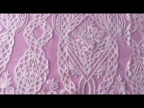 Dentelle brodée ivoire - Barbe
