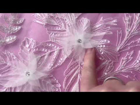 Dentelle brodée de perles ivoire - Cappucine
