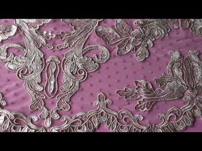 Dentelle Brodée Champagne - Sable