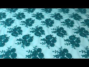 Dentelle torsadée bleu sarcelle - Riaz