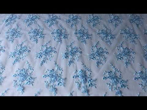 Dentelle brodée bleu clair - Kirsty