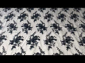 Dentelle brodée bleu marine - Kirsty