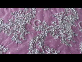 Dentelle Perlée et Cordonnée Ivoire - Bobbi