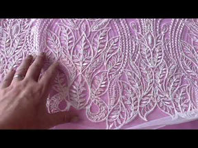 Tulle bordé de dentelle ivoire - Nord