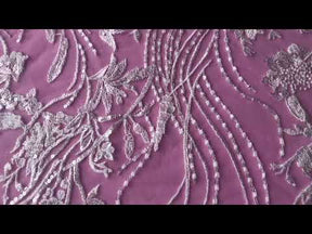 Dentelle Broderie Paillettes Ivoire - Dusk