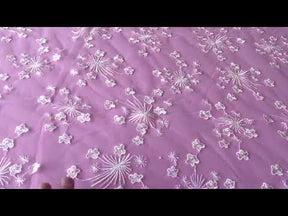 Dentelle brodée ivoire - Pomme