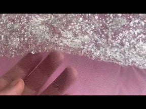 Dentelle ivoire perlée à la main - Leandra