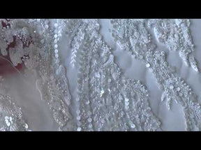 Dentelle brodée pailletée ivoire - Arsenie