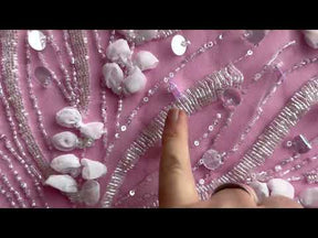 Dentelle ivoire 3D pailletée et perlée - Navi