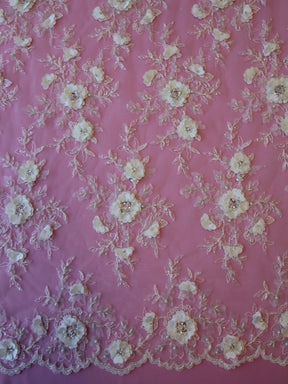 Dentelle Fleur Perlée Ivoire – Jacqueline