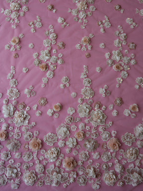 Dentelle Perlée Ivoire & Blush - Eugénie
