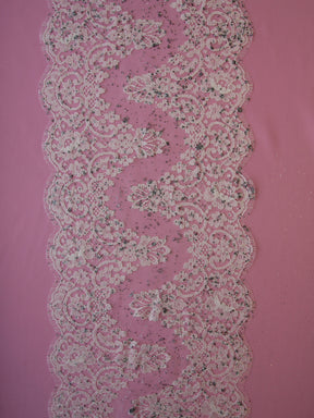 Bordure en dentelle ivoire et argent chantilly - Natasha