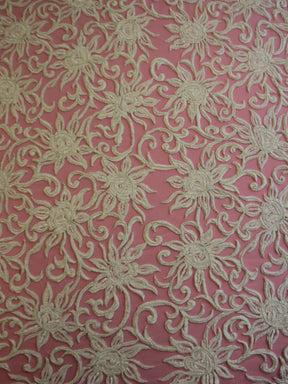 Dentelle de broderie perlée ivoire - Elsie