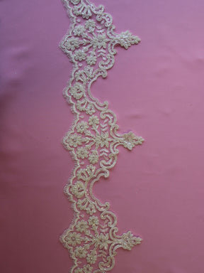 Bordure en dentelle ivoire perlée - Sophia