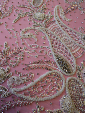 Dentelle Perlée Paisley Ivoire - Amani