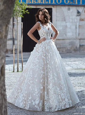 Dentelle Treillis Brodée Ivoire - Kiri