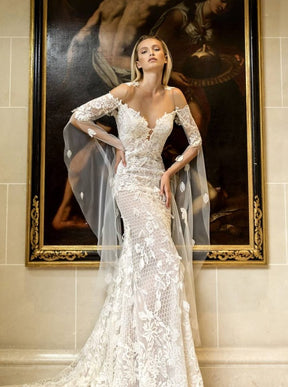 Dentelle Treillis Brodée Ivoire - Kiri