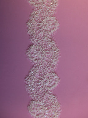 Galon de Dentelle Cordé et Perlé Ivoire – Wisconsin