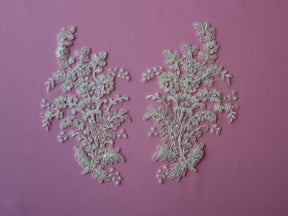 Appliques en dentelle ivoire cordée - Mona