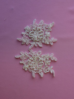 Appliques en dentelle ivoire cordée - Belinda (Large)