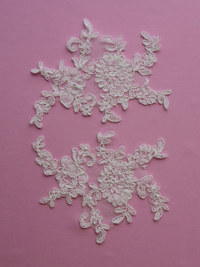 Appliques en dentelle ivoire cordée - Olympia