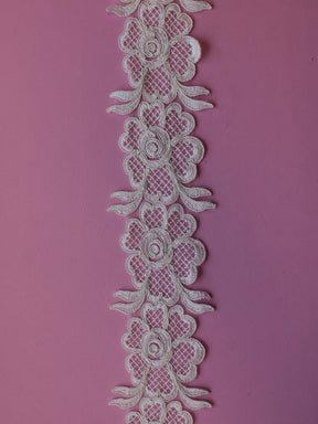 Bordure en dentelle ivoire cordée - Amarylis