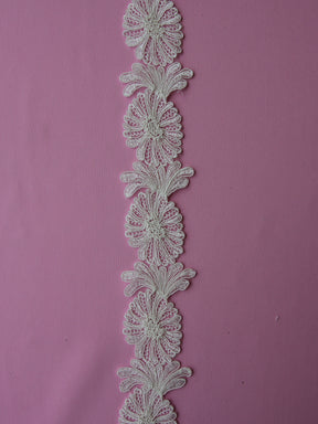 Bordure en dentelle ivoire cordée - Azalea