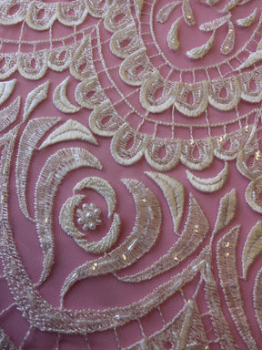 Dentelle Broderie Perlée Ivoire - Béatrice