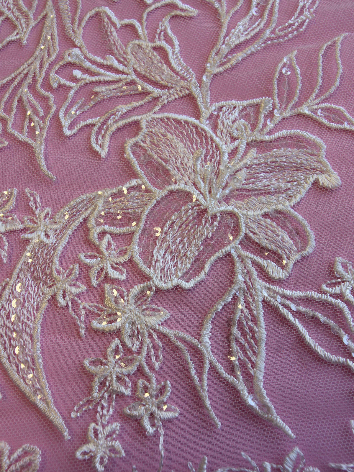 Dentelle Brodée Ivoire - Calinda