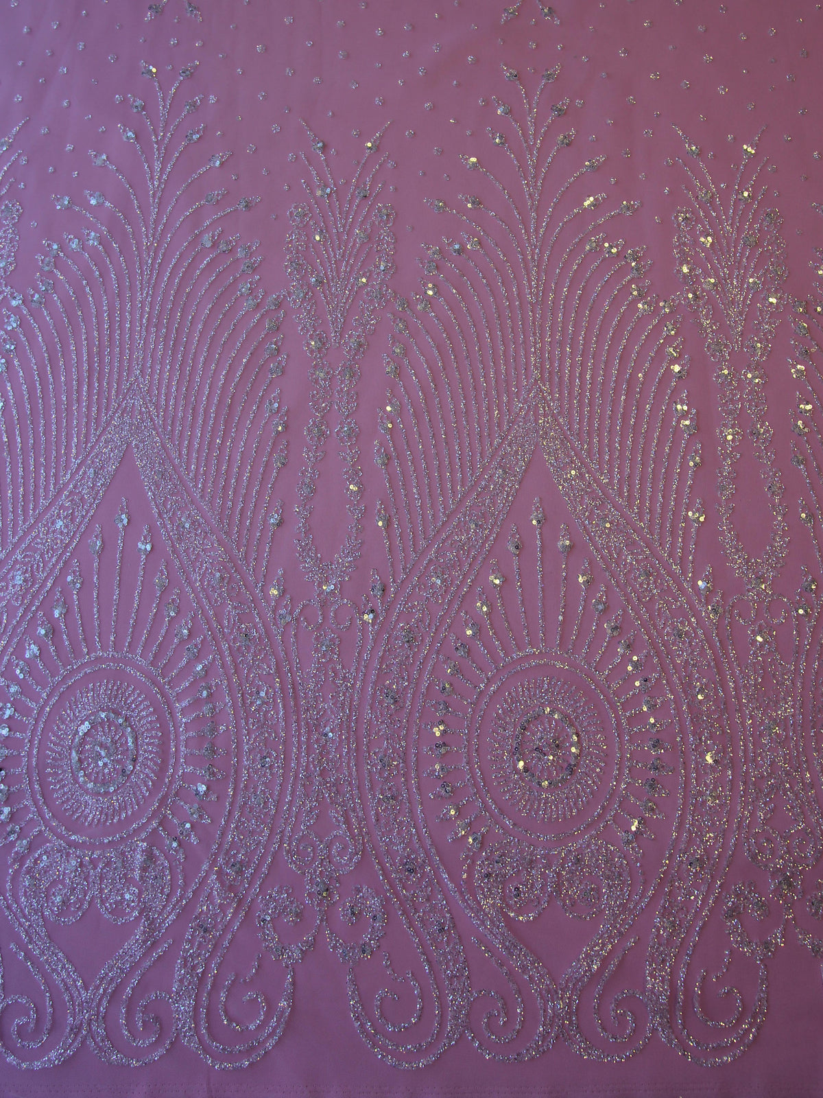 Dentelle Paillettes Ivoire - Flora