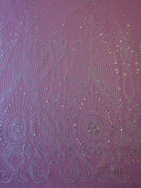 Dentelle Paillettes Ivoire - Flora