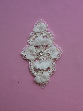 Applique en dentelle ivoire perlée - Dorado