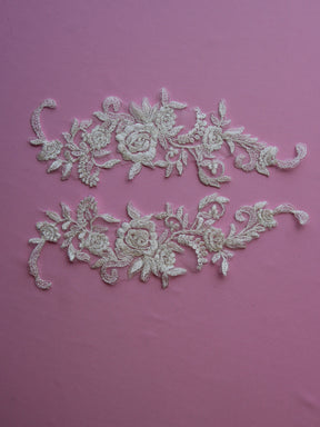 Appliques en dentelle ivoire brodée - Passiflora