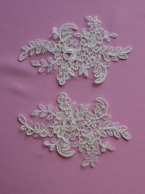Appliques en dentelle ivoire cordée - Silvia