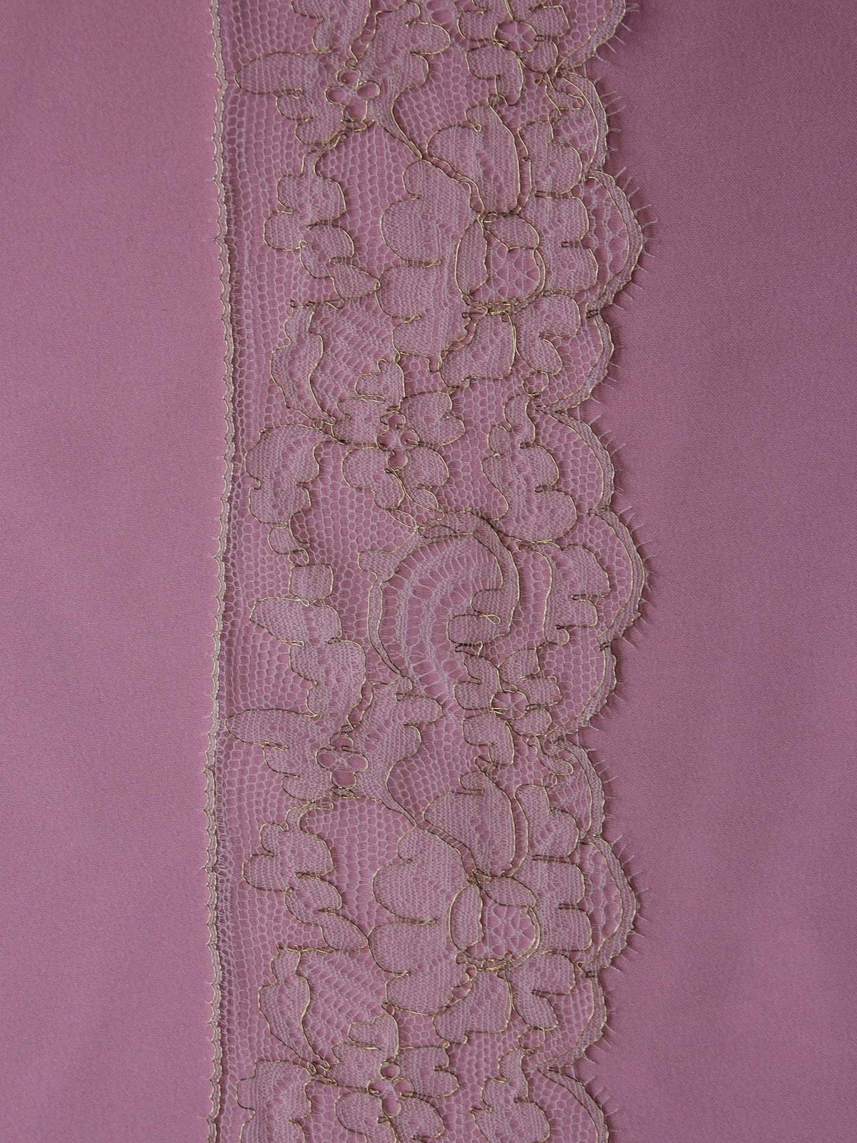 Bordure en dentelle ivoire métallique chantilly - Priscilla