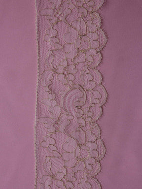 Bordure en dentelle ivoire métallique chantilly - Priscilla