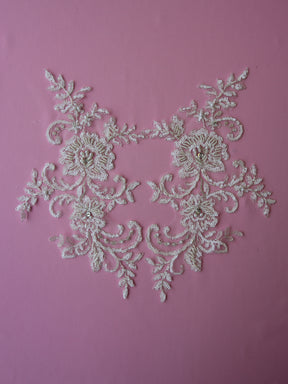 Appliques en dentelle ivoire à sequins - Illinois