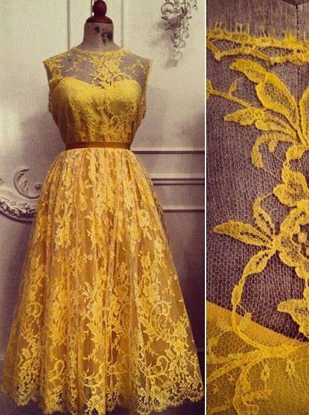 Bordure en dentelle jaune - Kate.