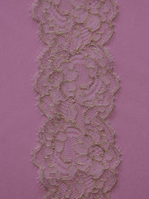 Bordure en dentelle Chantilly ivoire et or - Evelyn